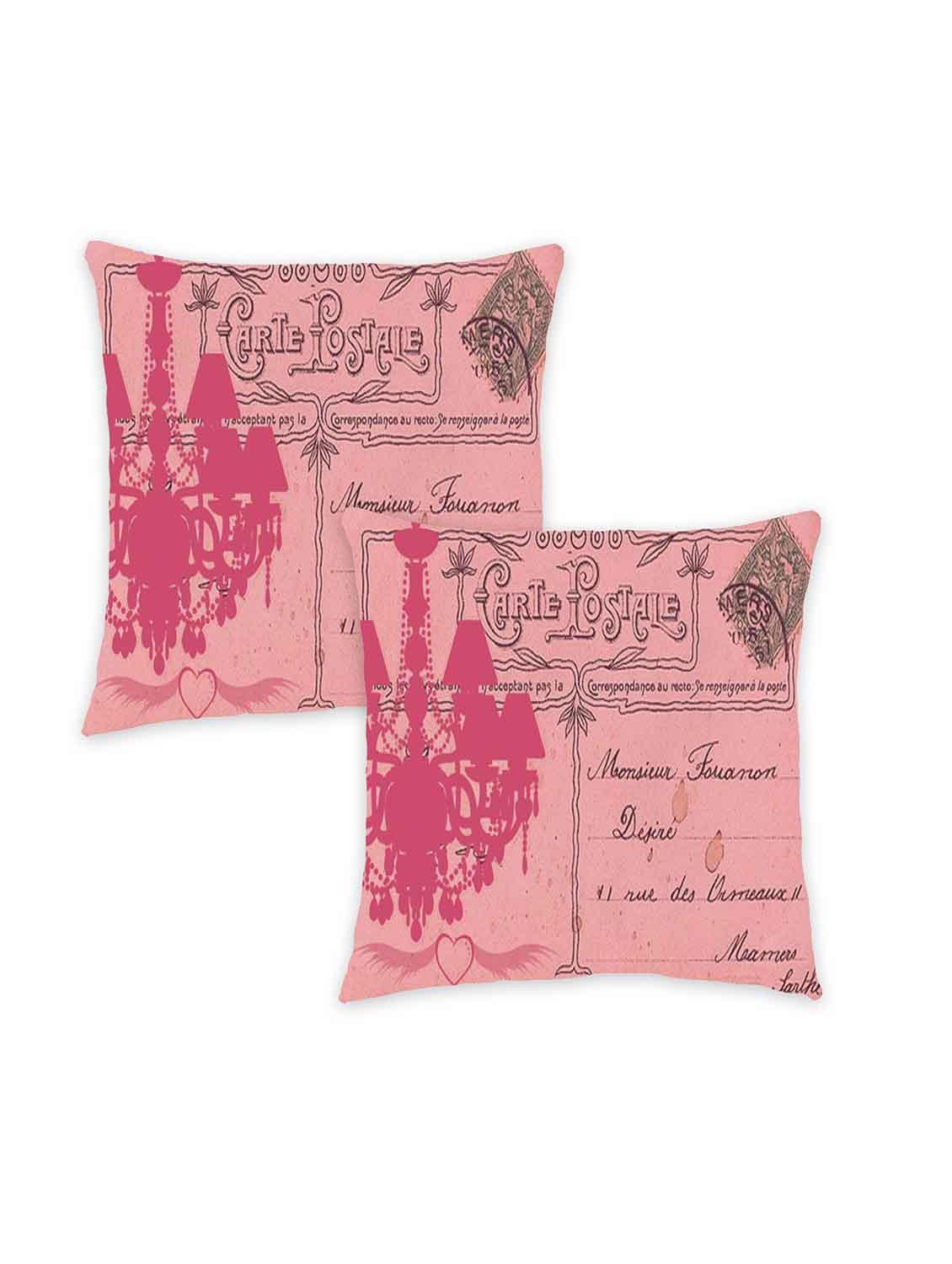 ambbi collection digitally printed cushion cover text stamp heart set of 2 - 13180907 - Zoom Image - 0