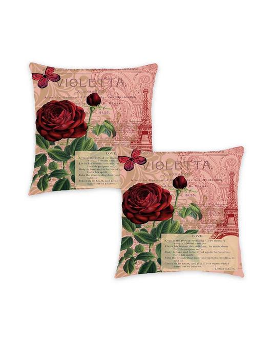 ambbi collection digitally printed cushion cover rose text iffel tower set of 2 - 13180910 - Standard Image - 0
