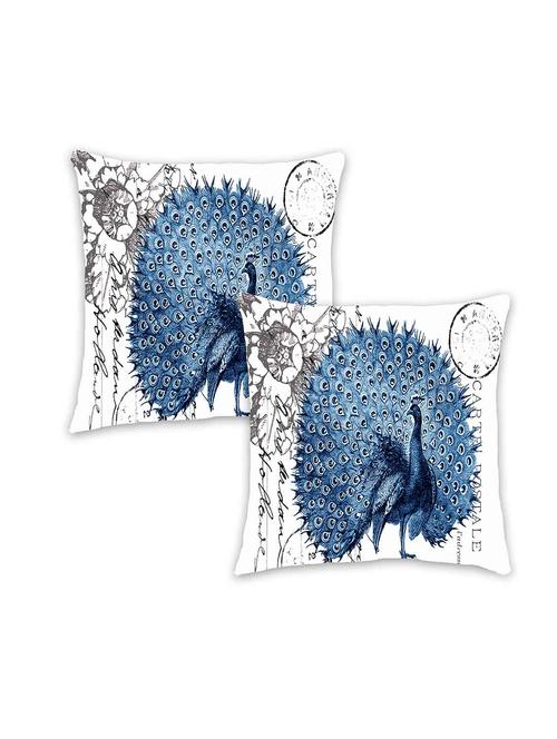ambbi collection digitally printed cushion cover dancing peacock & text set of 2 - 13180912 - Standard Image - 0