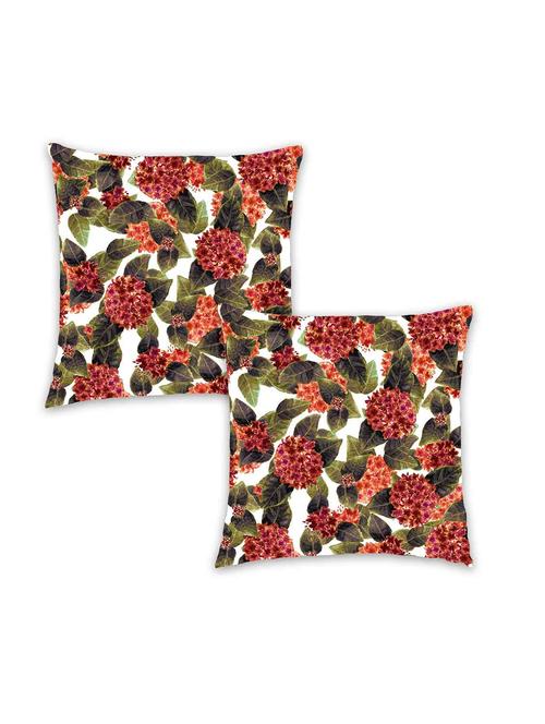 ambbi collection digitally printed cushion cover water color effect flowers & leaves set of 2 - 13180932 - Standard Image - 0
