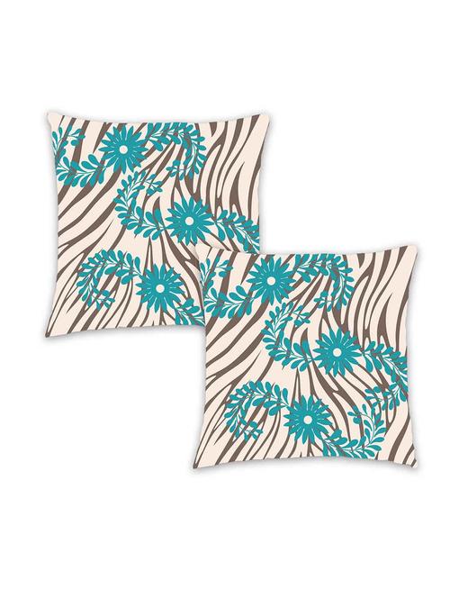 ambbi collection digitally printed cushion cover abstract background & wavy floral bale set of 2 - 13180938 - Standard Image - 0