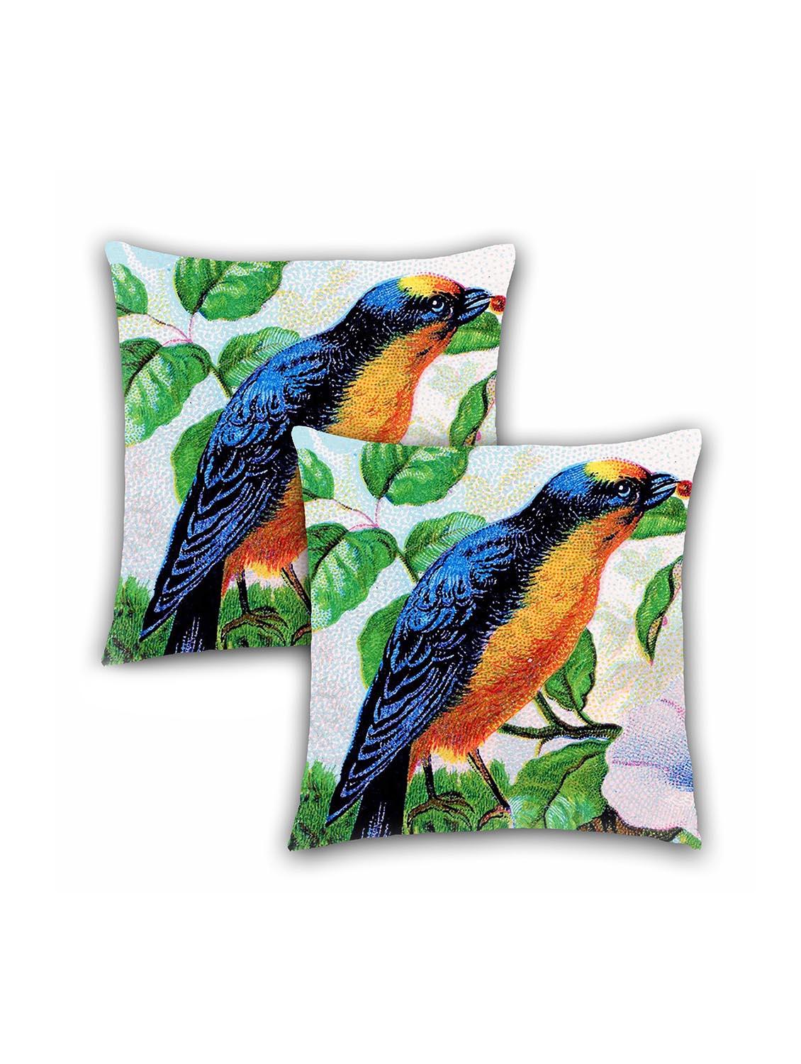 ambbi collection digitally printed cushion cover bird & leaves set of 2 - 13180952 - Zoom Image - 0