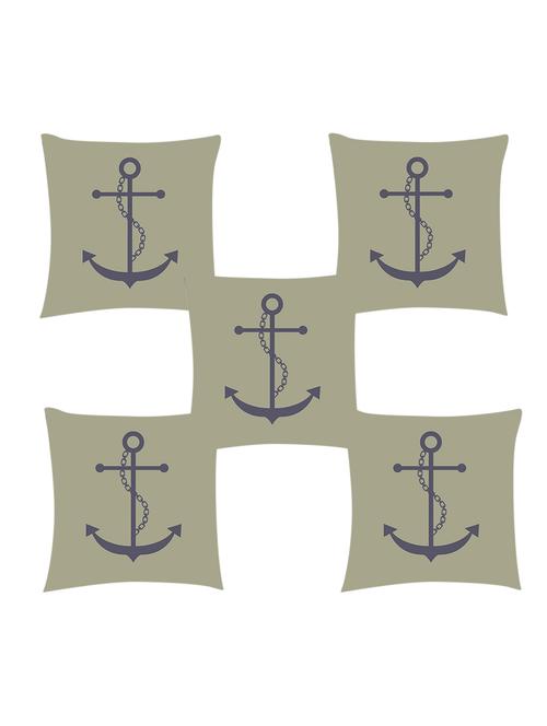 ambbi collection digitally printed cushion cover nautical print- an anchor in the in center set of 5 - 13180970 - Standard Image - 0