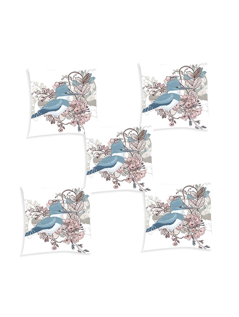 ambbi collection digitally printed cushion cover with flowers & leaves & a big bird set of 5 - 13180981 - Zoom Image - 0