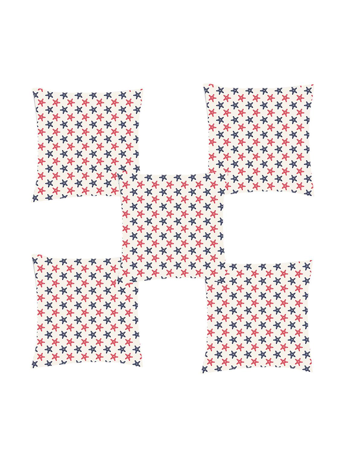 ambbi collection digitally printed cushion cover nautical print- star fish allover print set of 5 - 13180984 -  Zoom Image - 0