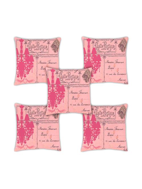 ambbi collection digitally printed cushion cover text stamp heart set of 5 - 13180989 - Standard Image - 0