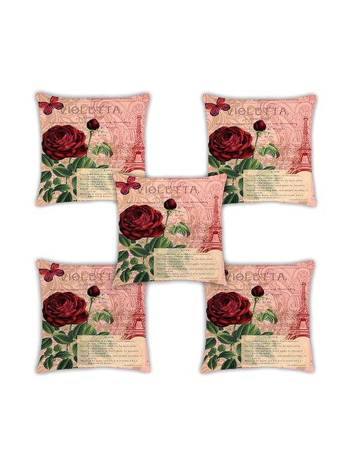 ambbi collection digitally printed cushion cover rose text iffel tower set of 5 - 13180992 - Standard Image - 0