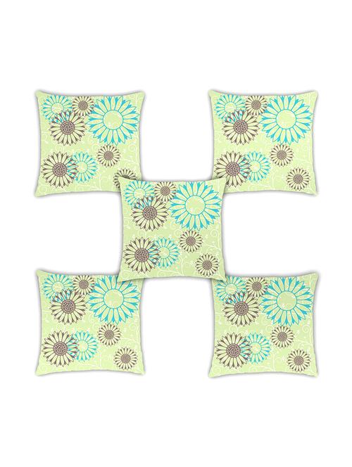 ambbi collection digitally printed cushion cover jaal background & flowers over it set of 5 - 13180998 - Standard Image - 0