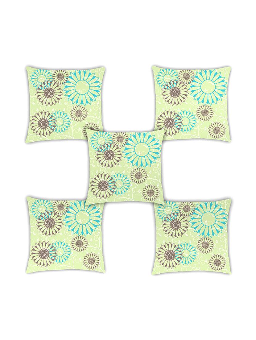 ambbi collection digitally printed cushion cover jaal background & flowers over it set of 5 - 13180998 - Zoom Image - 0