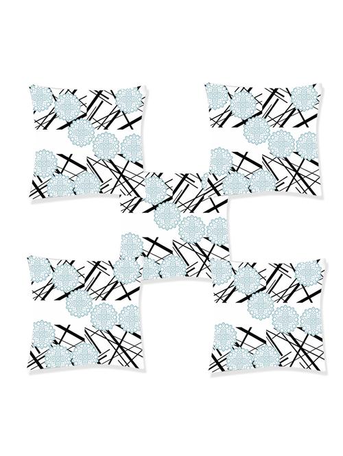 ambbi collection digitally printed cushion cover abstract background & big laces over it set of 5 - 13181011 - Standard Image - 0
