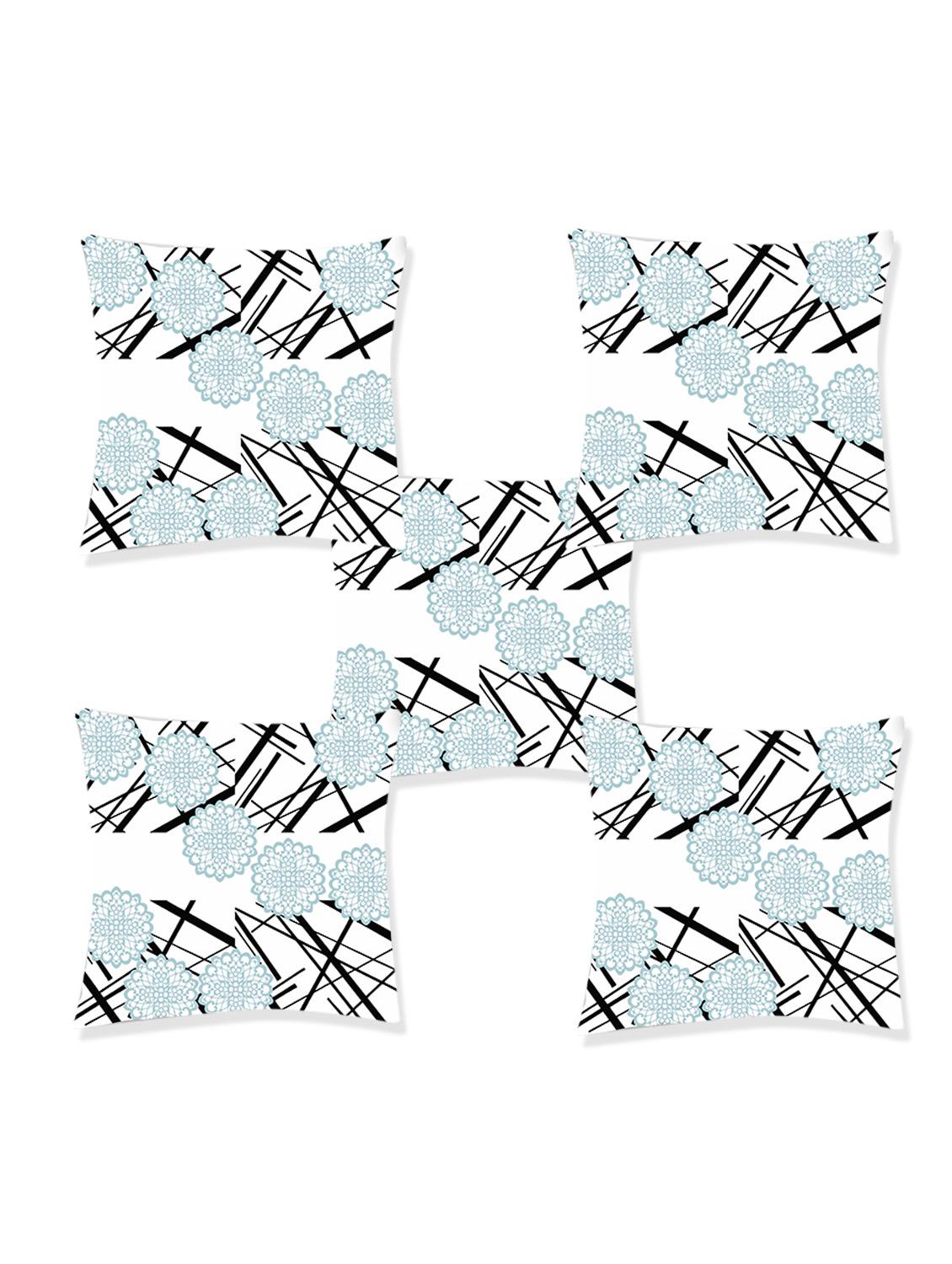 ambbi collection digitally printed cushion cover abstract background & big laces over it set of 5 - 13181011 - Zoom Image - 0