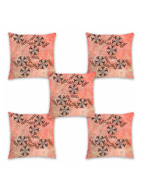 ambbi collection digitally printed cushion cover floral bale & colored background set of 5 - 13181013 - Standard Image - 0