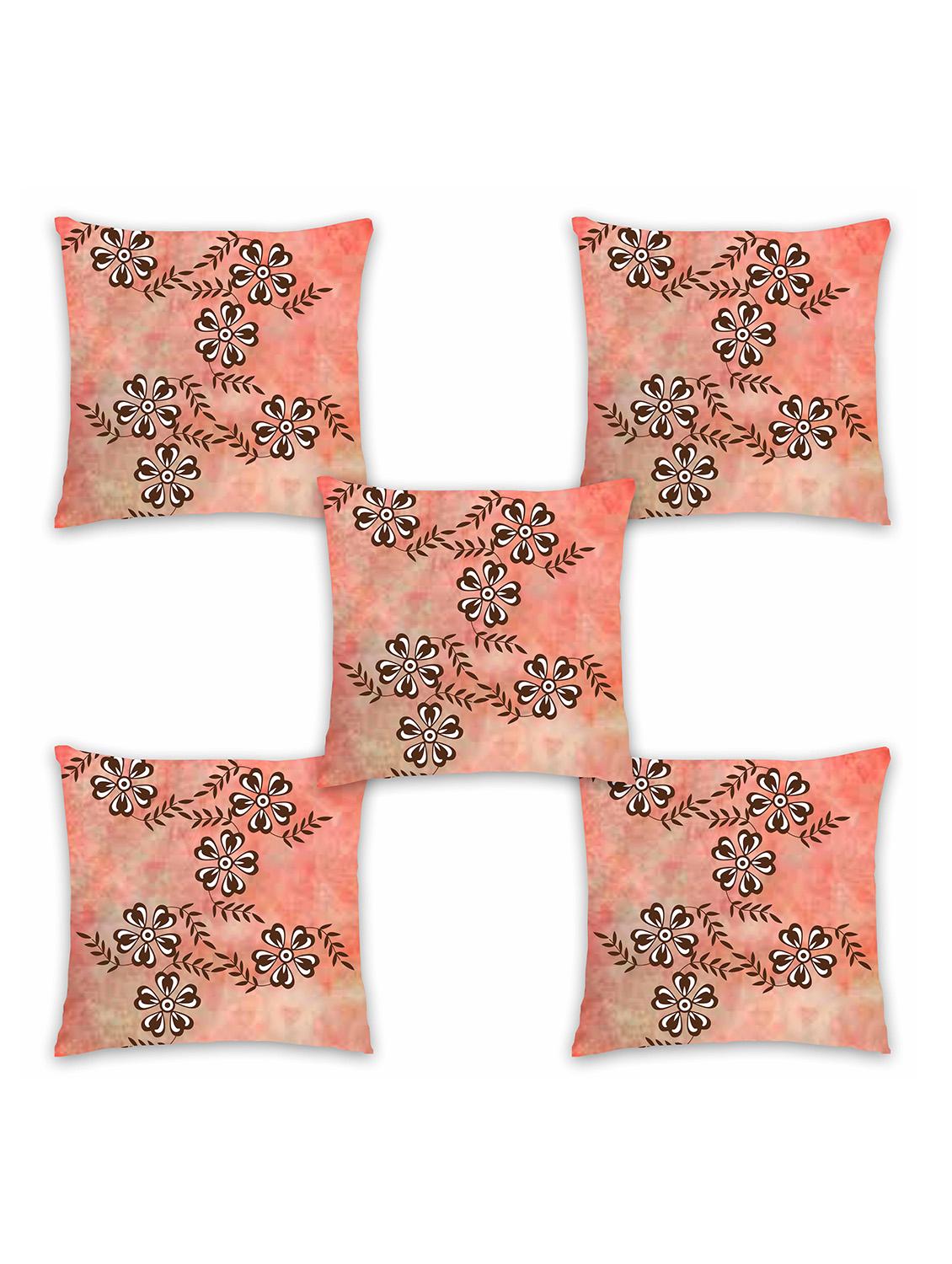 ambbi collection digitally printed cushion cover floral bale & colored background set of 5 - 13181013 - Zoom Image - 0