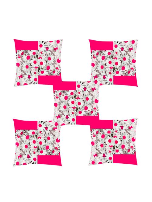 ambbi collection digitally printed cushion cover flowres & colored background set of 5 - 13181016 -  Standard Image - 0