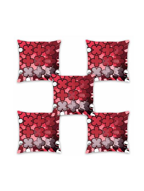 ambbi collection digitally printed cushion cover abstract floral stencil print set of 5 - 13181017 - Standard Image - 0