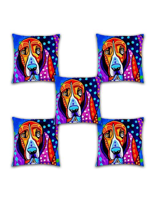 ambbi collection digitally printed cushion cover hand drawn dog set of 5 - 13181026 - Standard Image - 0