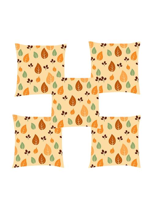 ambbi collection digitally printed cushion cover autumn leafs set of 5 - 13181031 - Standard Image - 0