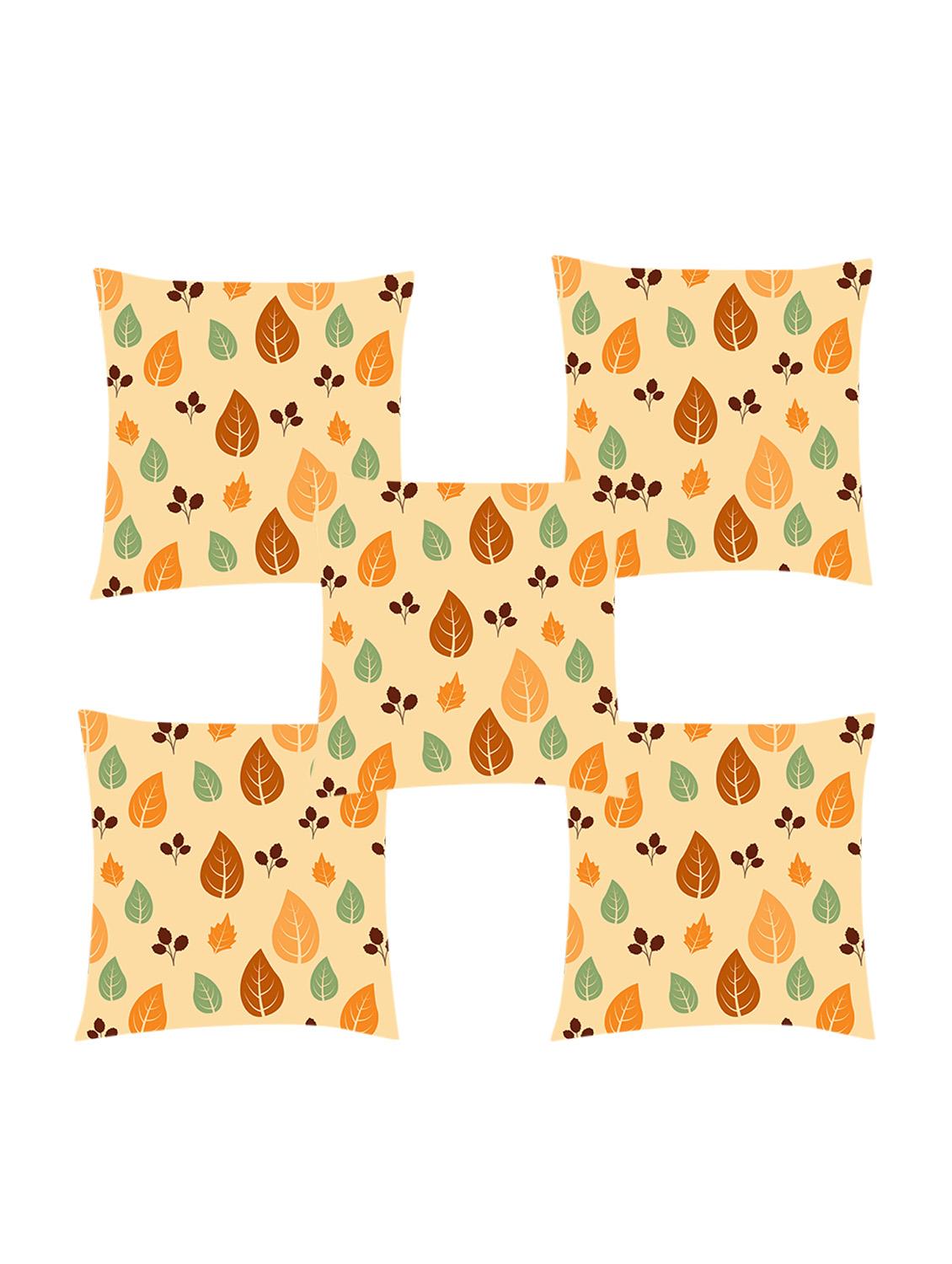 ambbi collection digitally printed cushion cover autumn leafs set of 5 - 13181031 - Zoom Image - 0