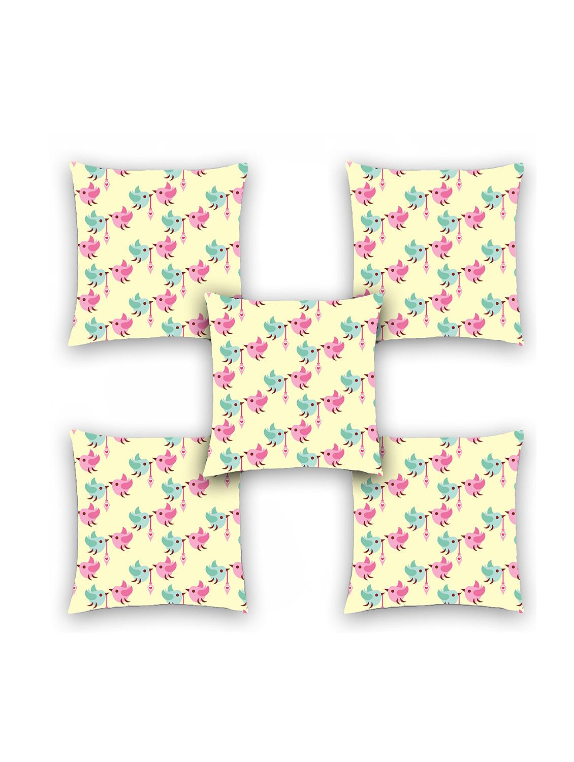 ambbi collection digitally printed cushion cover love birds set of 5 - 13181035 - Zoom Image - 0