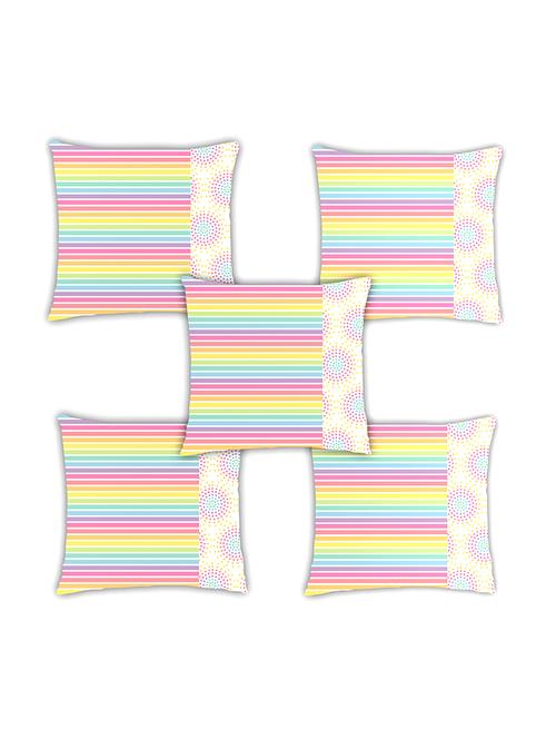 ambbi collection digitally printed cushion cover stripes & dots set of 5 - 13181040 - Standard Image - 0
