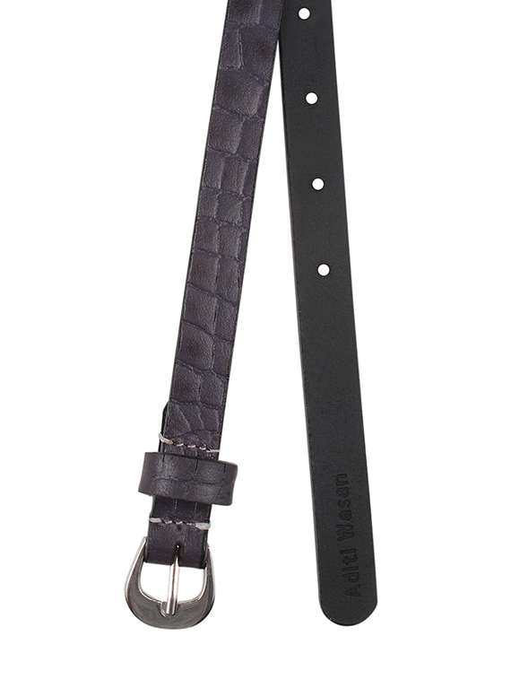 aditi wasan genuine leather purple croc print embossed belt - 13182997 -  Standard Image - 3