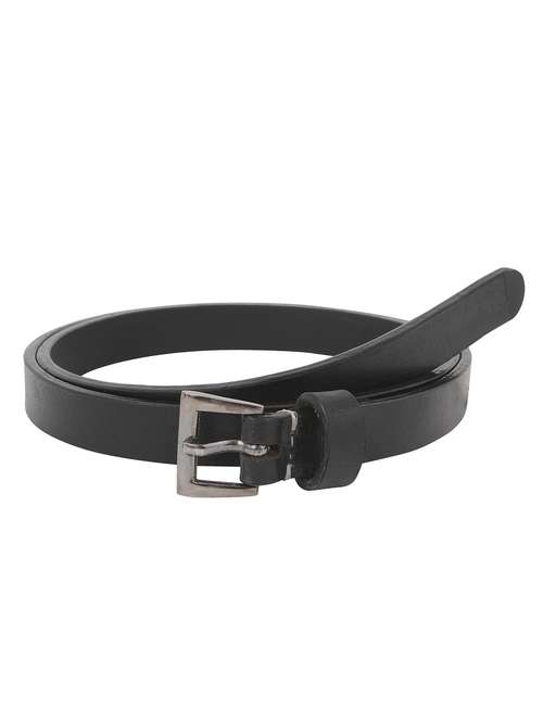 aditi wasan genuine leather black elegant matte black belt - 13182998 - Standard Image - 0