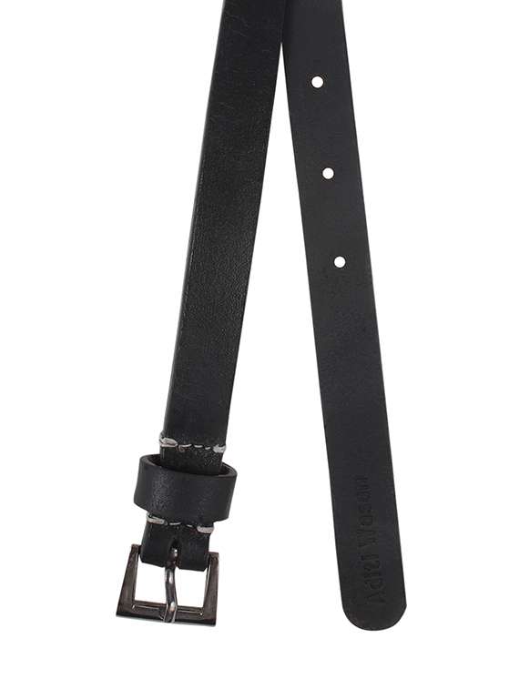 aditi wasan genuine leather black elegant matte black belt - 13182998 - Standard Image - 3