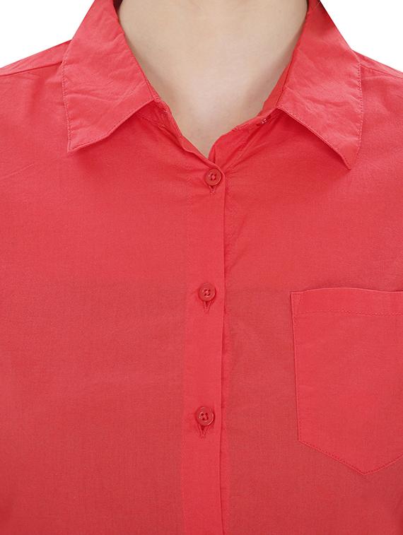 orange cotton solid shirt - 13184946 - Standard Image - 3