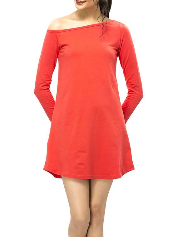orange a-line dress