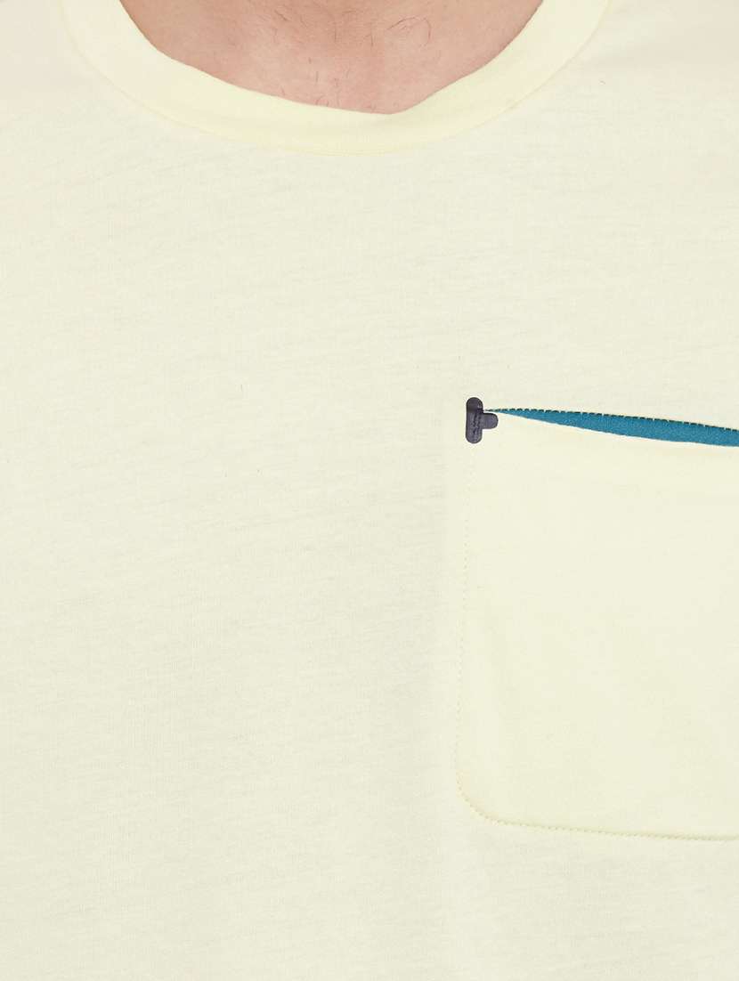 solid light yellow cotton t-shirt - 13185441 -  Standard Image - 3