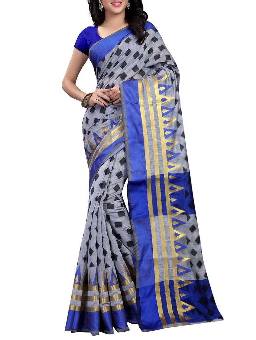 grey silk saree with blouse