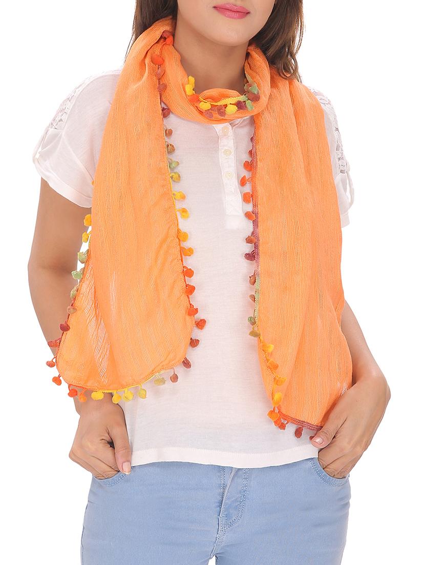 orange viscose stole - 13194160 -  Zoom Image - 0