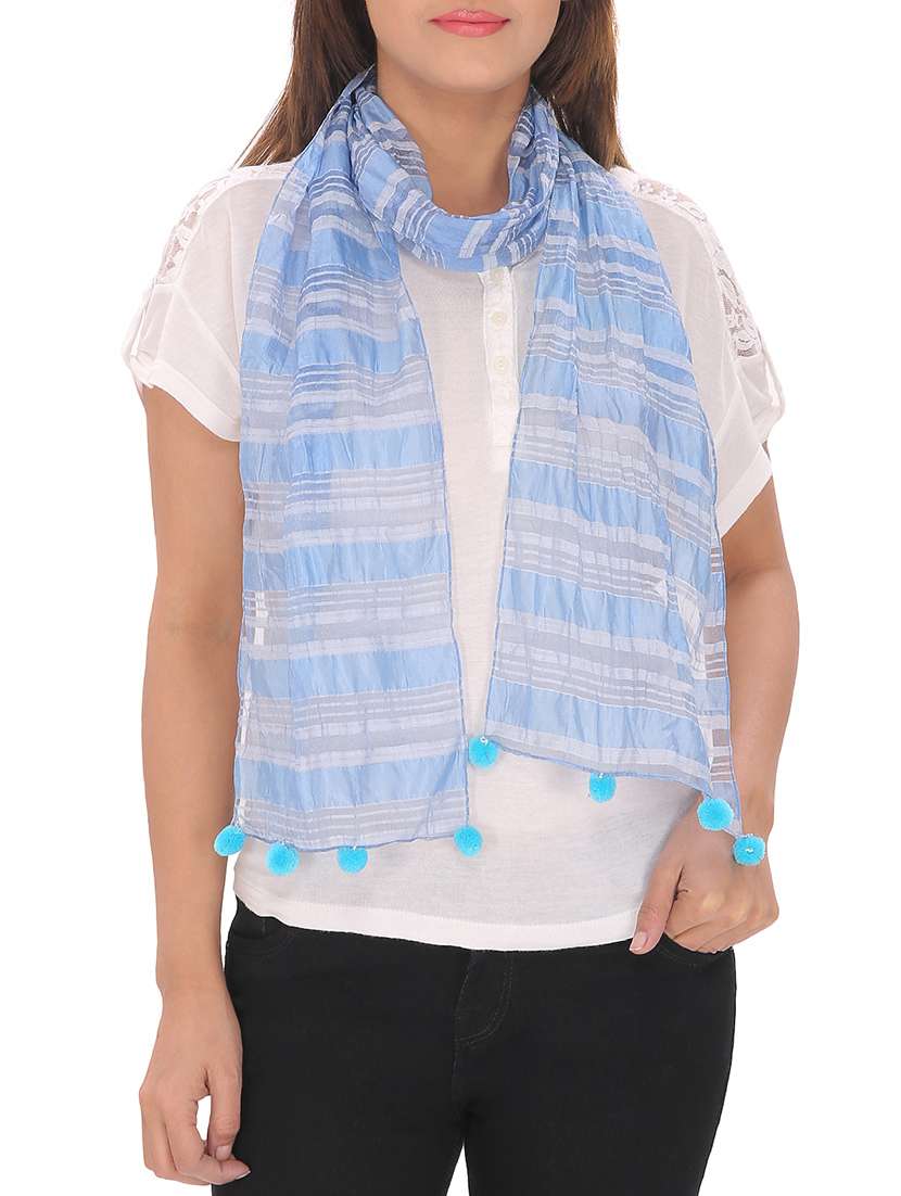 light blue polyester scarf - 13194169 -  Zoom Image - 0