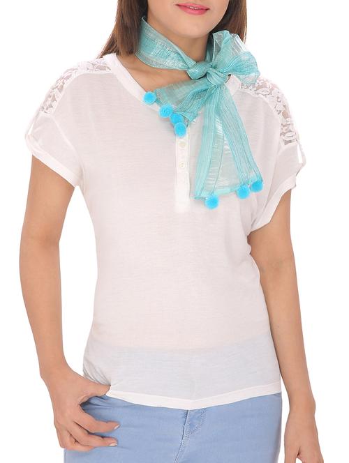 light blue polyester scarf - 13194178 - Standard Image - 0