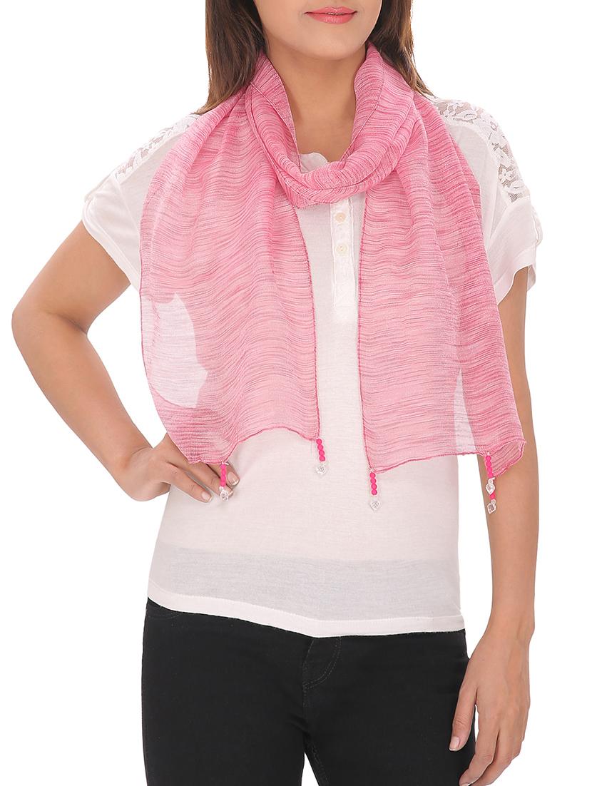 pink polyester scarf - 13194187 -  Zoom Image - 0
