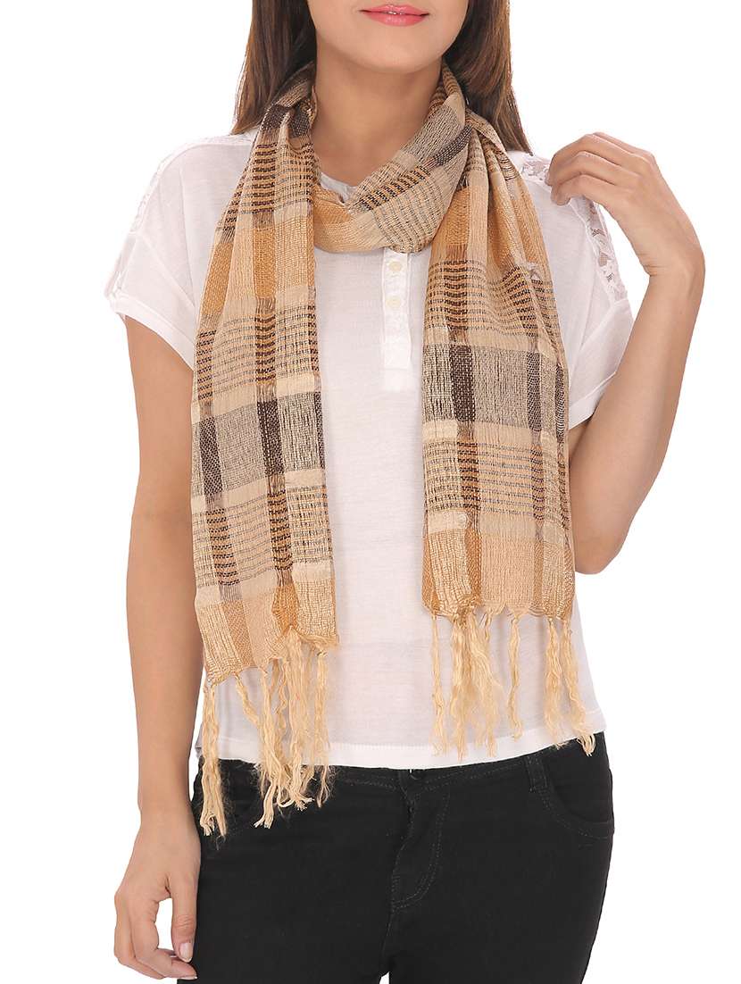 beige viscose scarf - 13194194 -  Zoom Image - 0