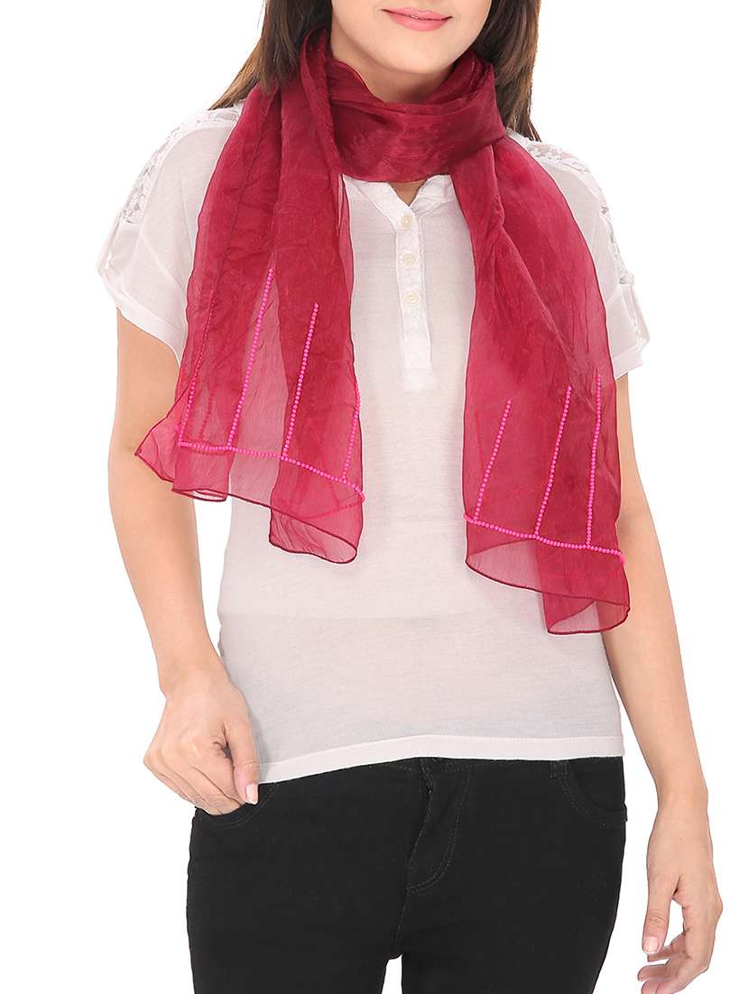 red polyester scarf