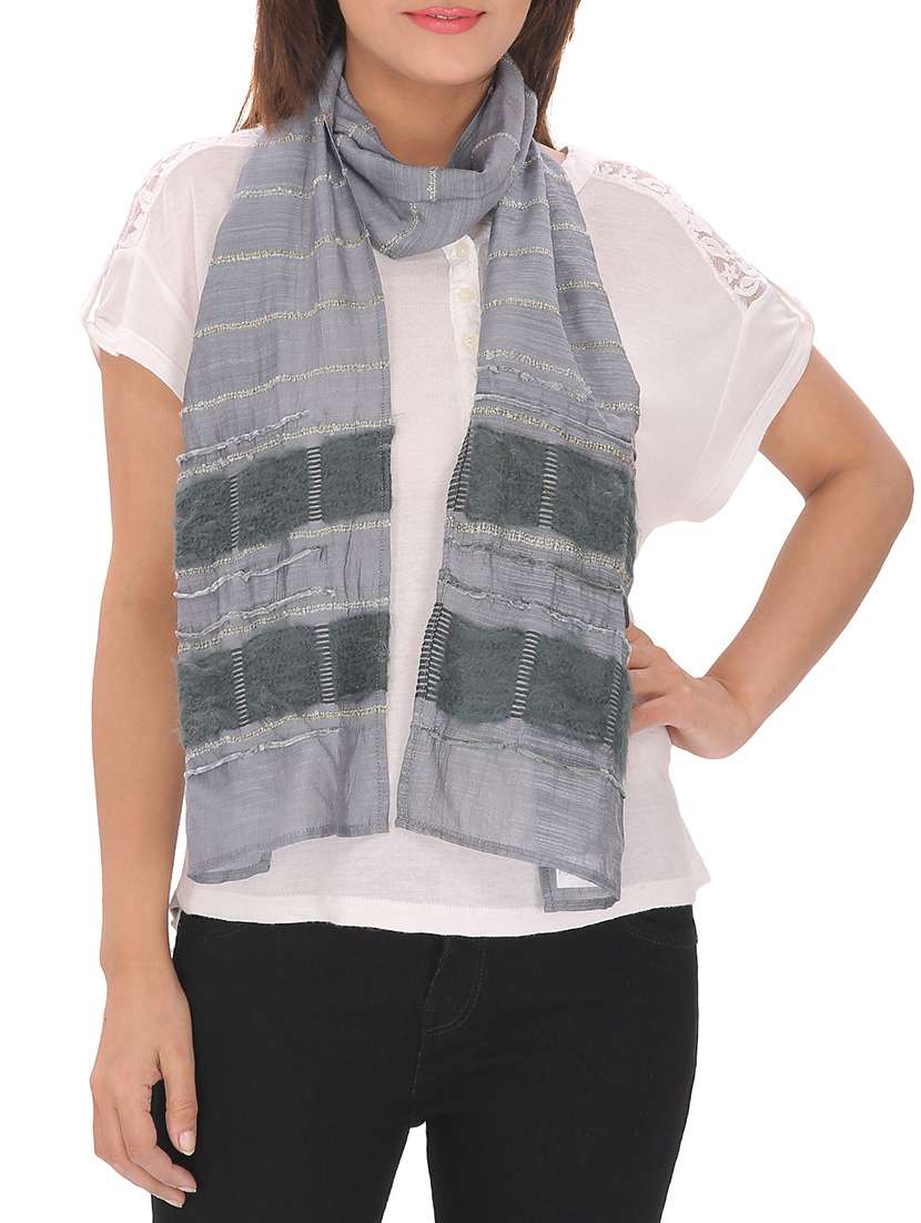 grey viscose stole - 13194232 - Zoom Image - 0