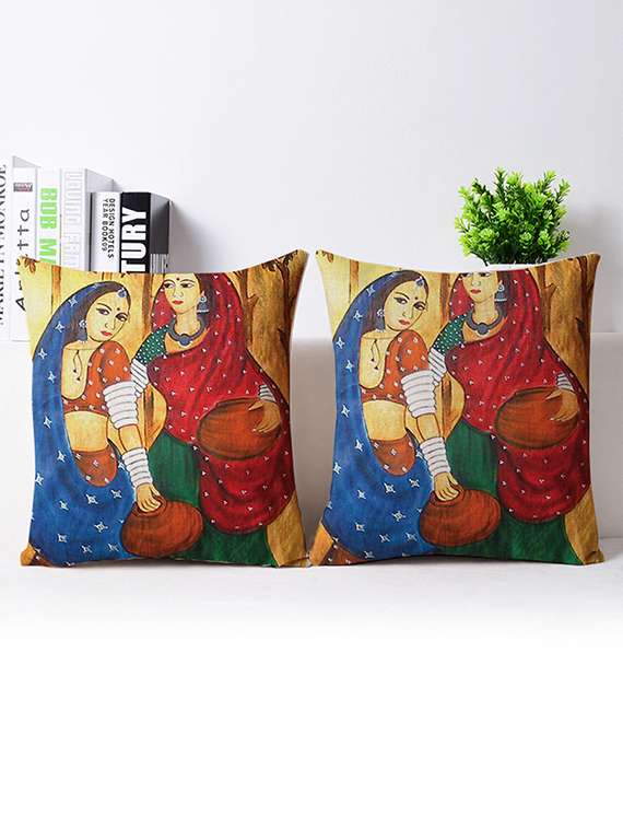 set of 2 vitange collection living room cushion cover