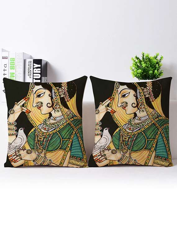 set of 2 vitange collection living room cushion cover