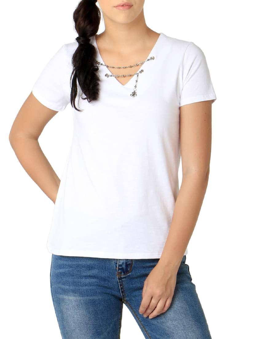 white cotton regular tshirt