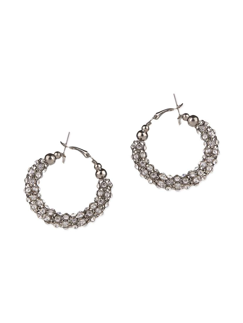 silver brass hoop earrings