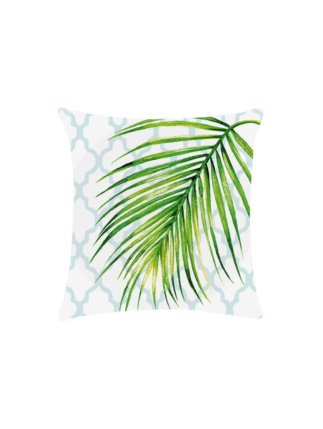 ambbi collection digitally printed cushion cover of leave design with goemtrical backgroud - 13214893 - Zoom Image - 0