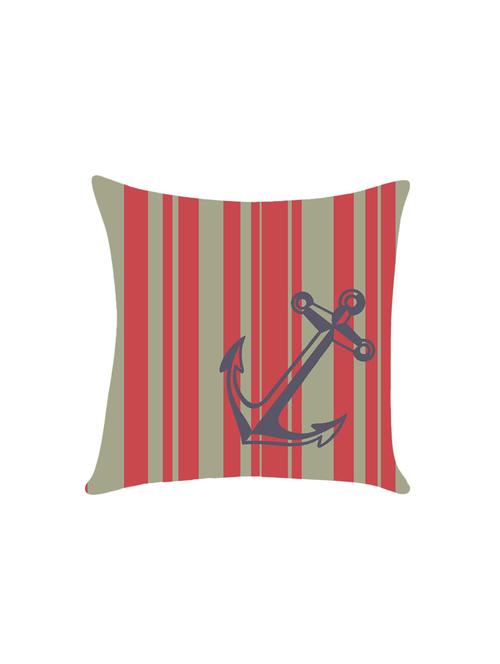 ambbi collection digitally printed cushion cover nautical print - vertical lines & anchor - 13214897 - Standard Image - 0