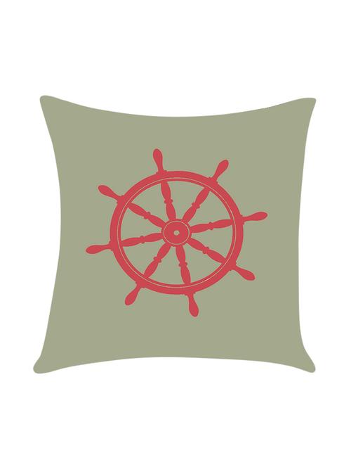 ambbi collection digitally printed cushion cover nautical print - wheel in the center - 13214898 - Standard Image - 0