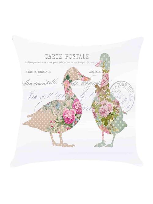 ambbi collection digitally printed cushion cover duck with shabby chic print & text - 13214904 - Standard Image - 0