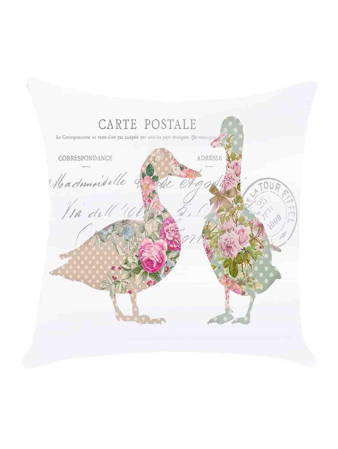 ambbi collection digitally printed cushion cover duck with shabby chic print & text - 13214904 - Zoom Image - 0