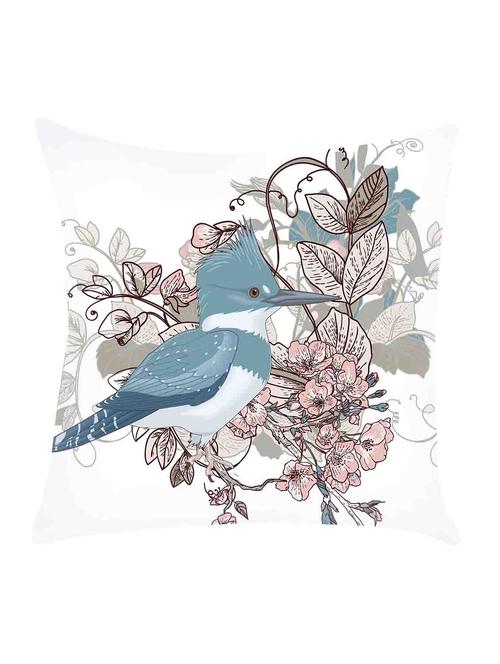 ambbi collection digitally printed cushion cover with flowers & leaves & a big bird - 13214911 - Standard Image - 0