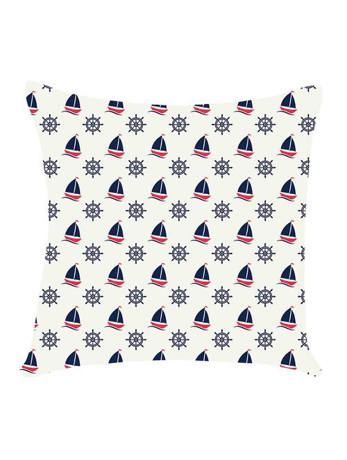 ambbi collection digitally printed cushion cover nautical print- boat & wheel allover - 13214916 -  Standard Image - 0