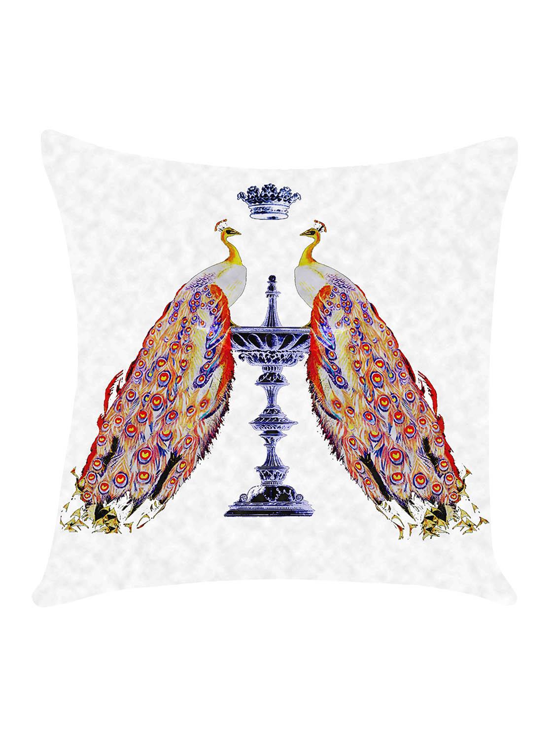 ambbi collection digitally printed cushion cover cloud background & two peacock over it - 13214925 - Zoom Image - 0